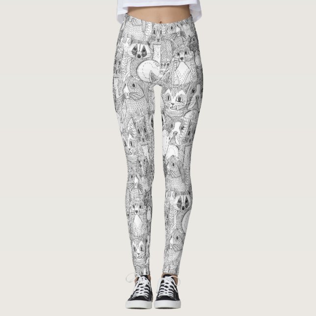 Legging criaturas cruzadas loucas (Frente)