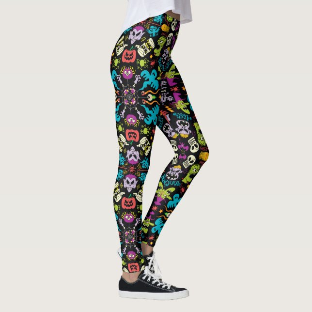 Legging Criaturas do Dia das Bruxas em legal padrão design (Direita)