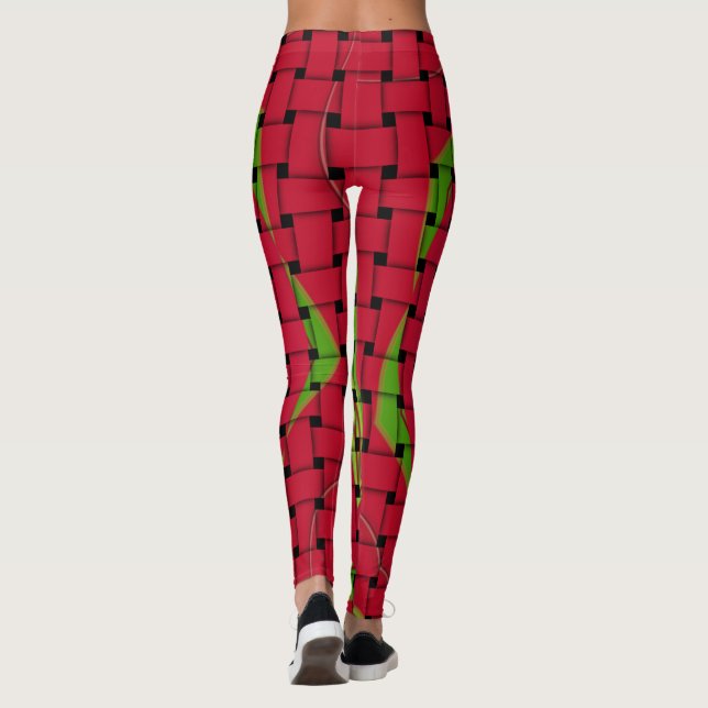 Legging Crie a sua própria panela têxtil tartanplaid de te (Verso)