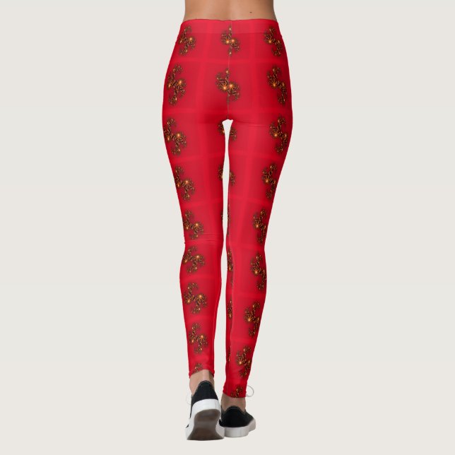 Legging Crie seu bonito e inteligente vermelho inspirado (Verso)