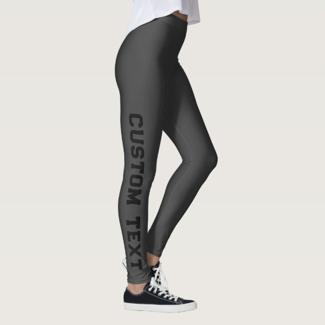 Legging Crie Seu Próprio Texto Personalizado Preto (Direita)