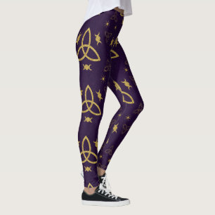 Legging Crie Seu Próprio Triquetra Dourado Deus da Lua Rox