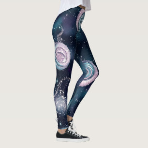 Legging Crie seus Próprios Espirais Fractais em Verde-Azul