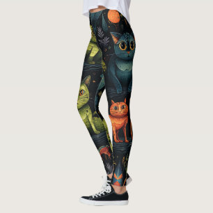 Legging Crie Seus Próprios Gatos Duendes Selvagens Morcego