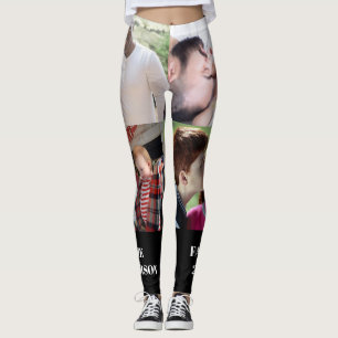 Legging Crie Sua Própria Colagem de Fotos 4 Fotos