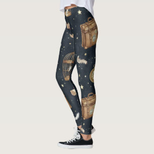 Legging Crie Sua Própria Viagem Mágica Malas Corujas