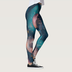 Legging Crie Suas Próprias Bolhas de Coral Espiral Turques