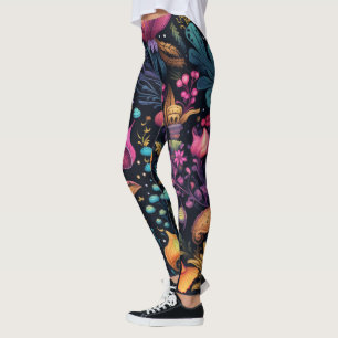Legging Crie Suas Próprias Flores Mágicas Floral Multicolo
