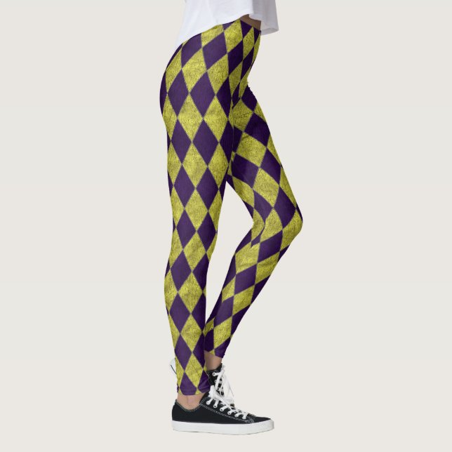 Legging Crie suas próprias pernas Estilo Dourado Roxo (Direita)