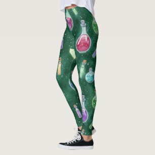 Legging Crie Suas Próprias Poções Mágicas Cristais Verde