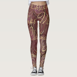 Legging Crimson de Natal e Dourado