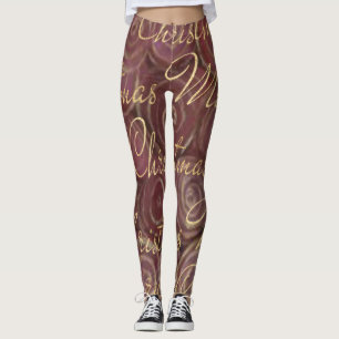 Legging Crimson de Natal e Dourado