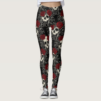 Legging Crimson Skull Bloom