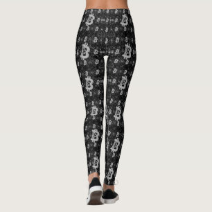 Legging Criptomoeda Negra com Moeda Digital Bitmoeda