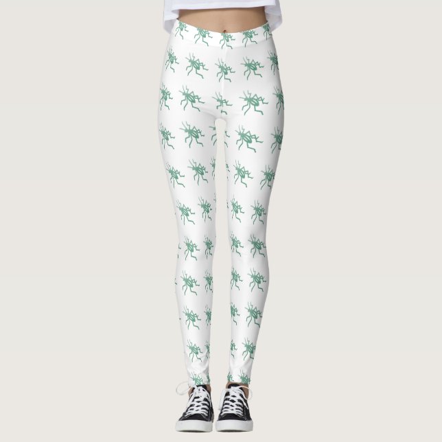 Legging Críquete Verde em Branco (Frente)