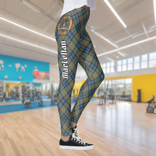 Legging Crista do Clã MacLellan sobre Tartan Antigo