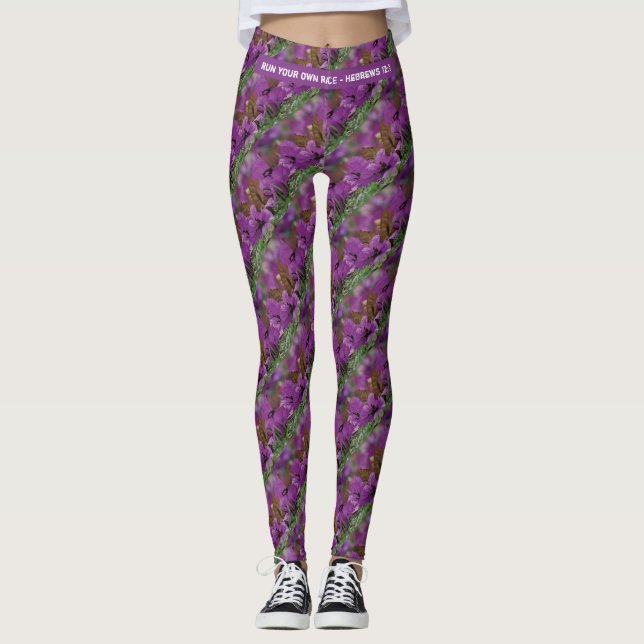 Legging Cristão Floral EXECUTE SUA RAÇA inspiradora (Frente)