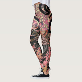 Legging Cristas cor-de-rosa na tempestade