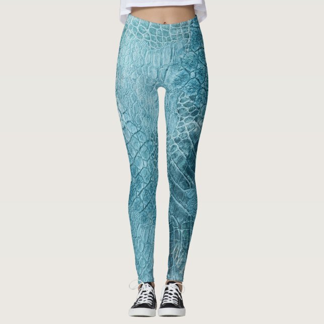 Legging Crocodilo Batik: Arte de Tecido Texturada (Frente)