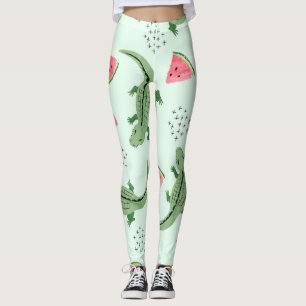 Legging Crocodilo Watermelon, Padrão de colheita de Abstra
