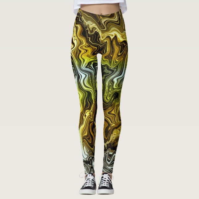Legging Cromo Dourado Metálico Prateado Resfriado (Frente)