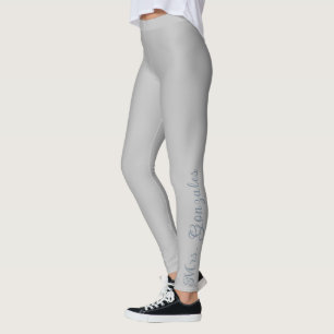 Legging Cromo Prata e Azul Ardósia Noiva Moderna Personali