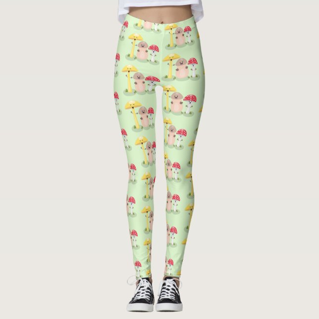 Legging Crote kawaii cogumelo toadstool (Frente)