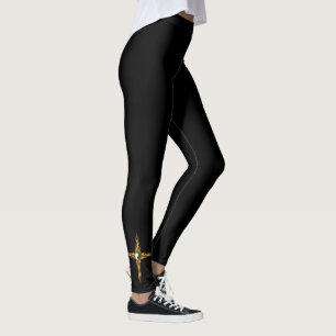 Legging Cruz do fogo de Yin Yang