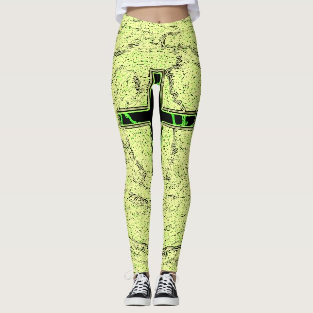 LEGGING CRUZ NEGRA E VERDE COM FUNDO MARÁVEL (Frente)