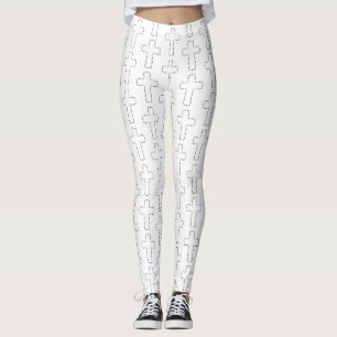 Legging Cruz ornamentada com flores