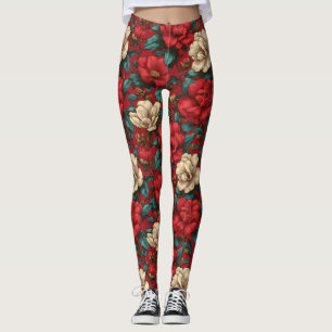 Legging Cruz Vermelha Gardenias Presentes de Pétala para M