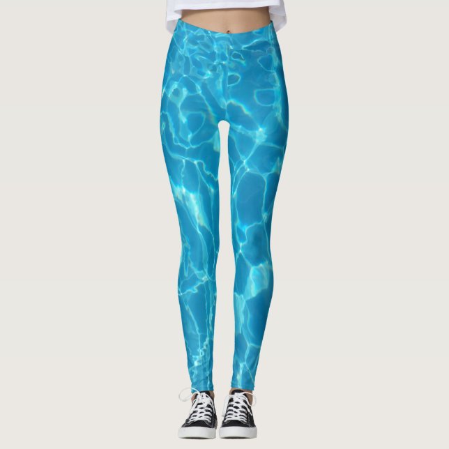 Legging Crystal Clear Sky Blue Pool Water (Frente)
