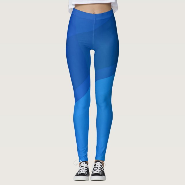 Legging Cubos Azuis Geométricos (Frente)