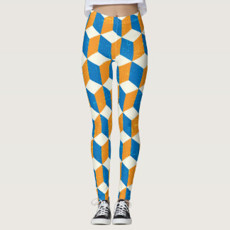 Legging Cubos retrorisométricos, ilusão geométrica