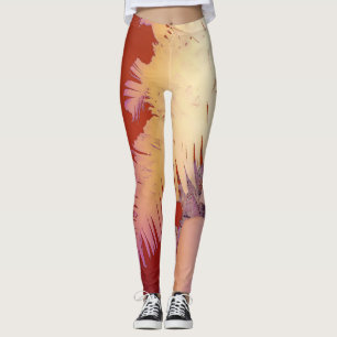 Legging Cuecas de folhas de palmeira Vibrações Positivas T