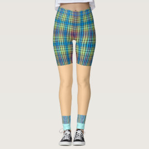 Legging Cuecas de golfe engraçadas meias padrão de xadrez