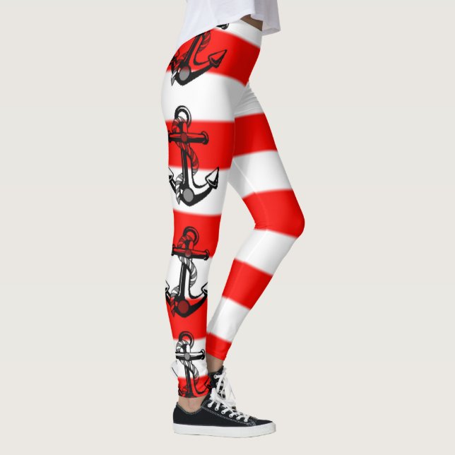 Legging Cuecas de perna com listras náuticas (Direita)