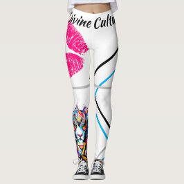 Legging Cultura Divina Grande Gato Beijinhos Brilhante Grá