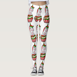 Legging cupcake de natal unicorn