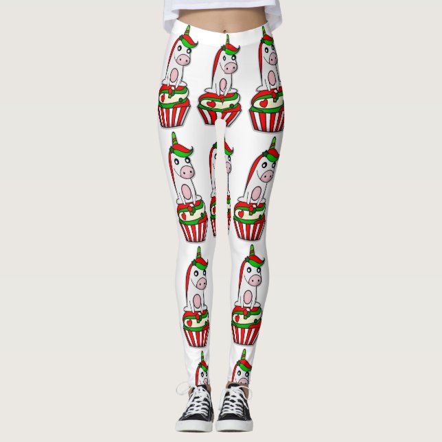 Legging cupcake de natal unicorn (Frente)