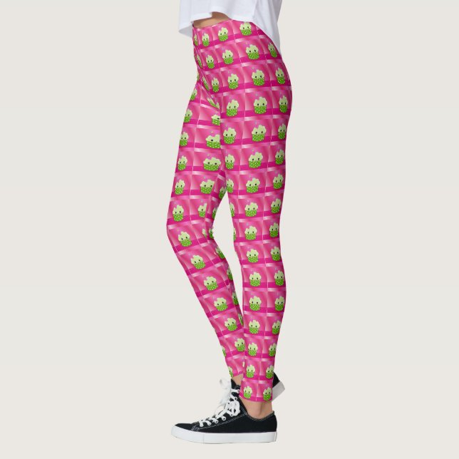 Legging Cupcakes cor-de-rosa e verde doces (Esquerda)