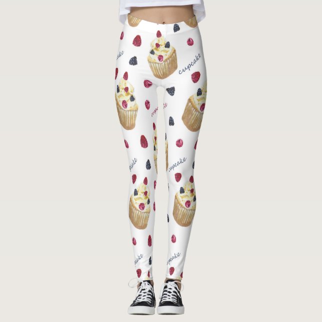 Legging Cupcakes de aquarela (Frente)