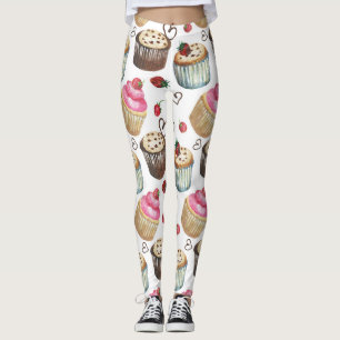 Legging Cupcakes de aquarela