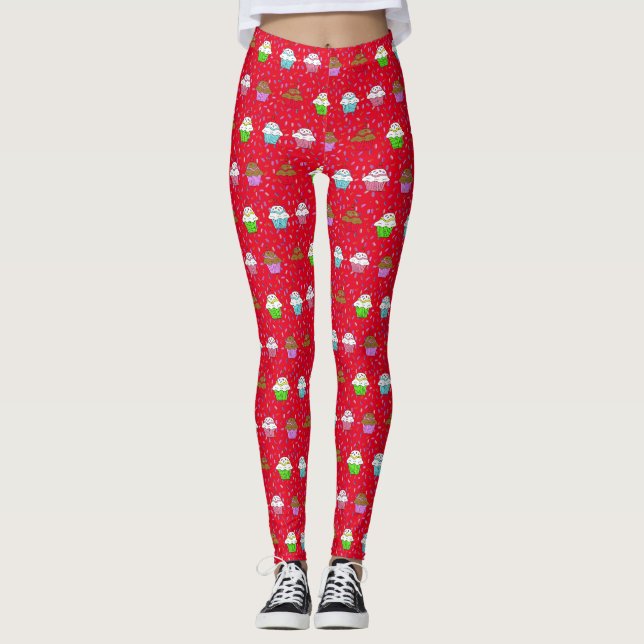 Legging Cupcakes de Whimsical e Sprinkles Doces (Frente)