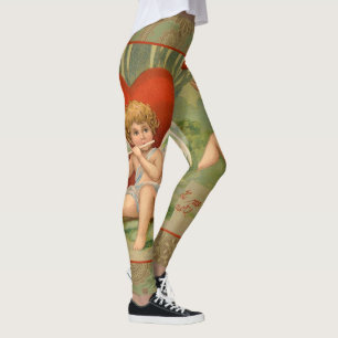 Legging Cupidos do Amor Antigo Vintage do Dia dos Namorado