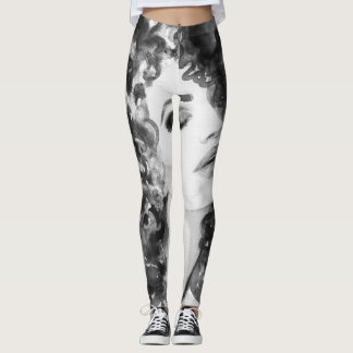 Legging Curly Grace: Beleza da Aquarela da Moda