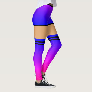 Legging Curtos Azuis Roxos Sobre O Joelho Meias Banhadas