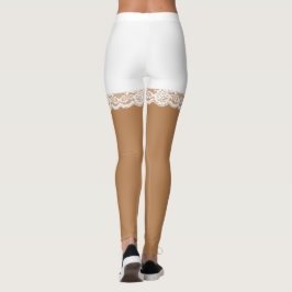 Legging Curtos de Mal Branco Chic Lace