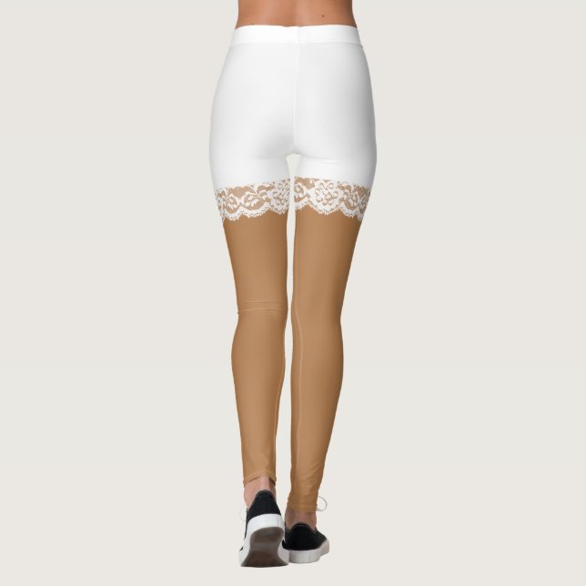 Legging Curtos de Mal Branco Chic Lace (Verso)