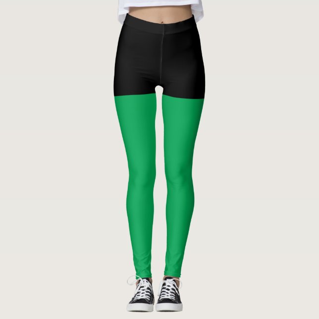 Legging Curtos de Super Heróis Pretos e Verdes (Frente)